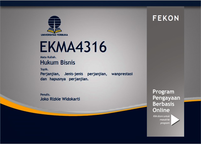 EKMA4316 - Hukum Bisnis - Universitas Terbuka Repository